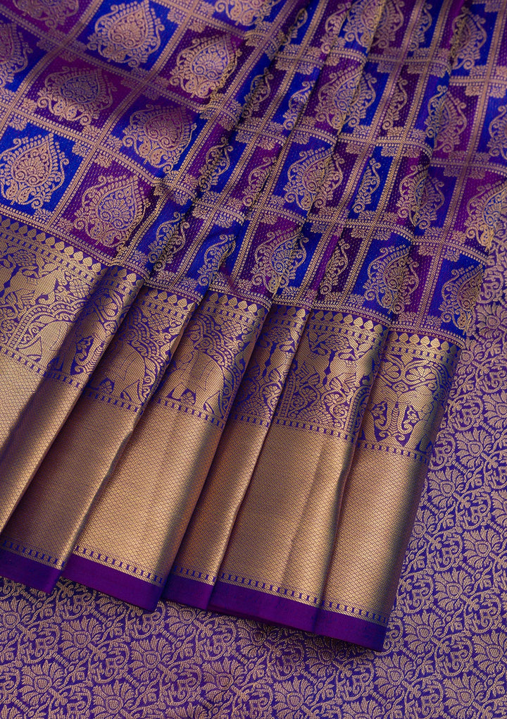 Purple Zariwork Pure Silk Saree