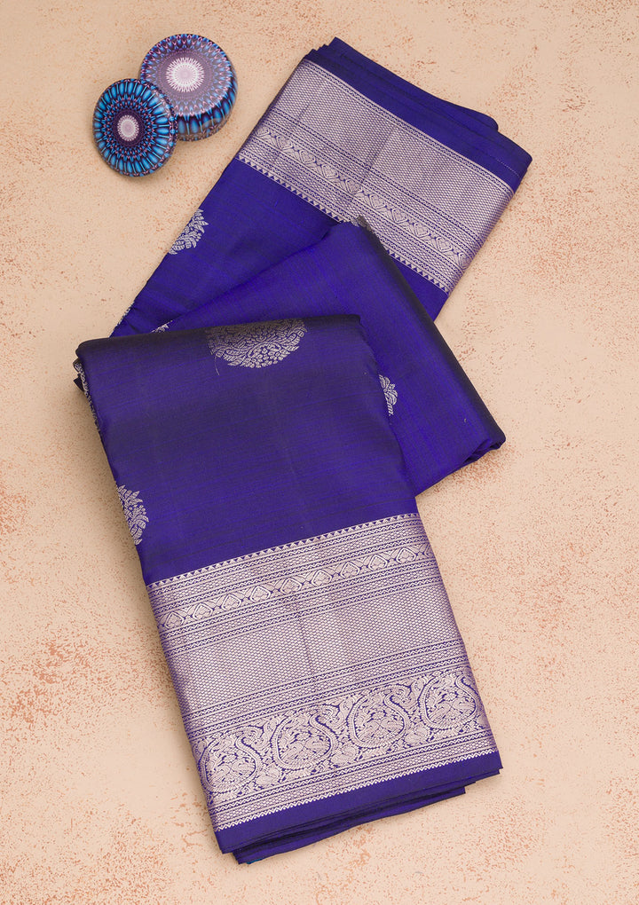 Royal Blue Zariwork Pure Silk Saree