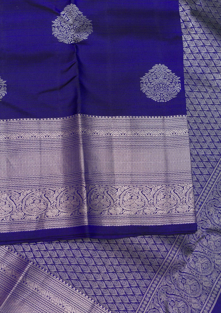 Royal Blue Zariwork Pure Silk Saree