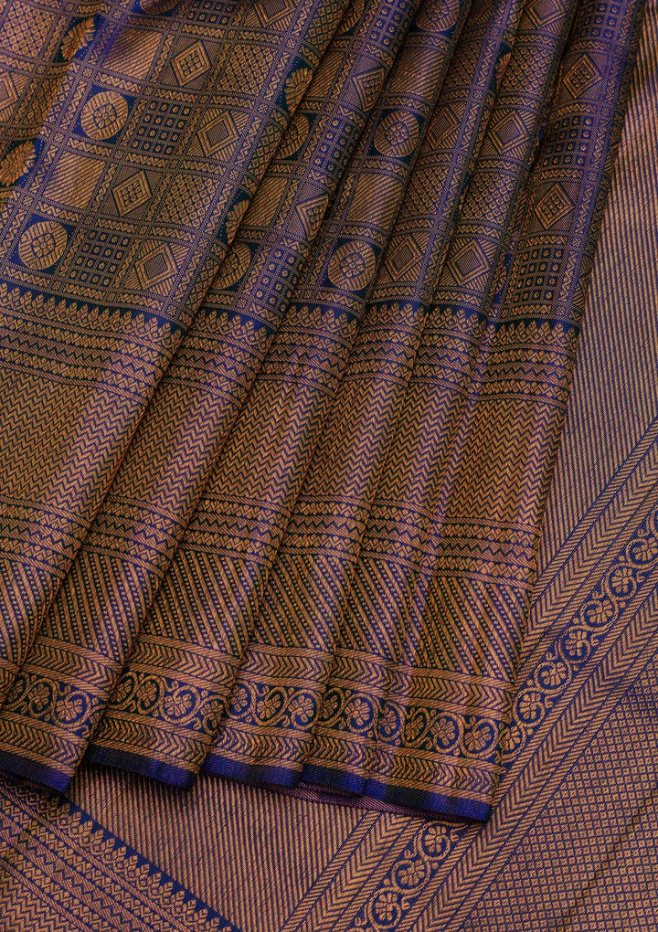 Royal Blue Zariwork Pure Silk Saree