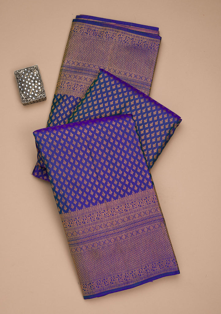Royal Blue Zariwork Pure Silk Saree