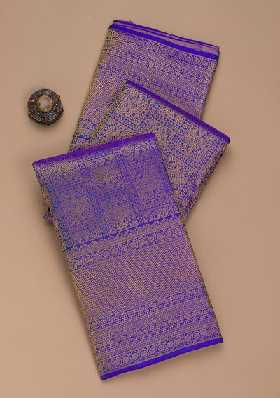 Royal Blue Zariwork Pure Silk Saree