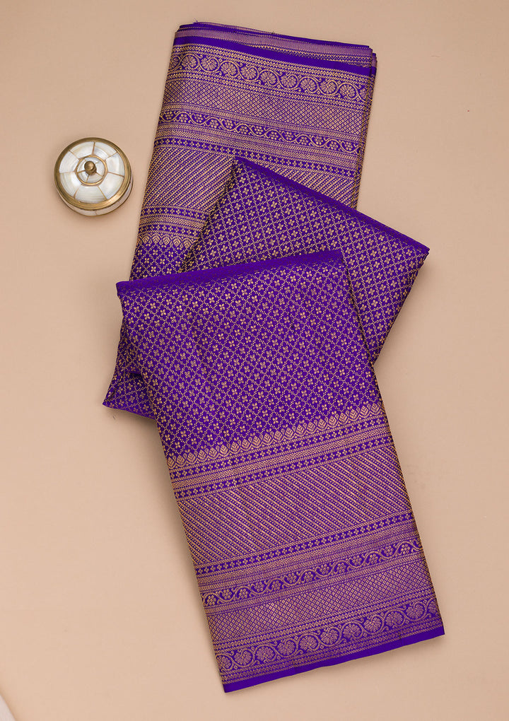 Royal Blue Zariwork Pure Silk Saree