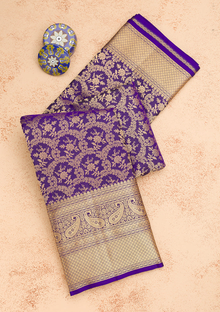 Royal Blue Zariwork Pure Silk Saree