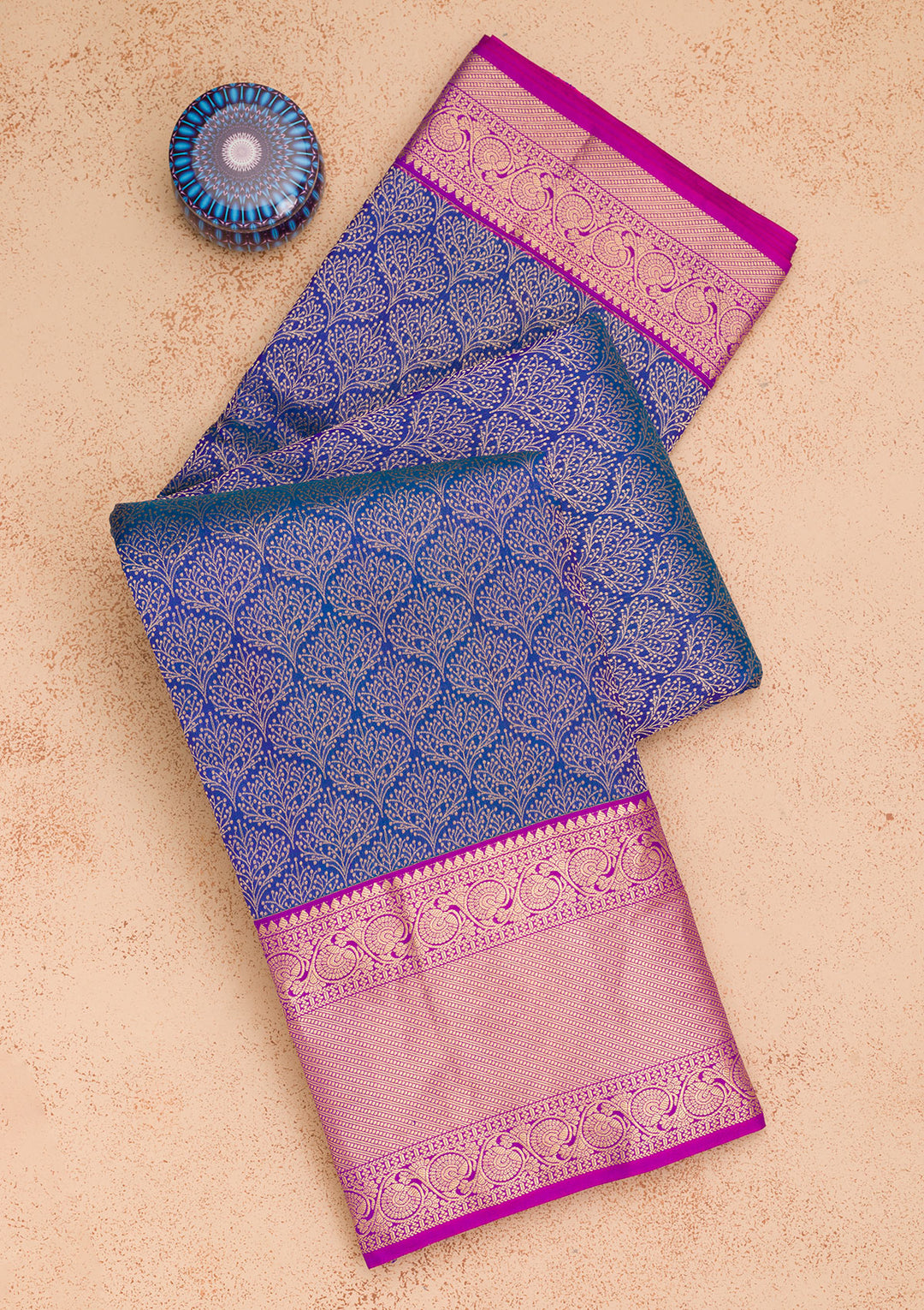 Royal Blue Zariwork Pure Silk Saree