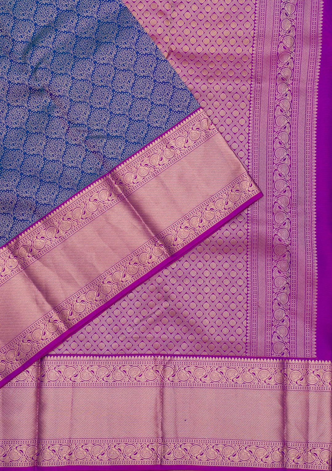 Royal Blue Zariwork Pure Silk Saree