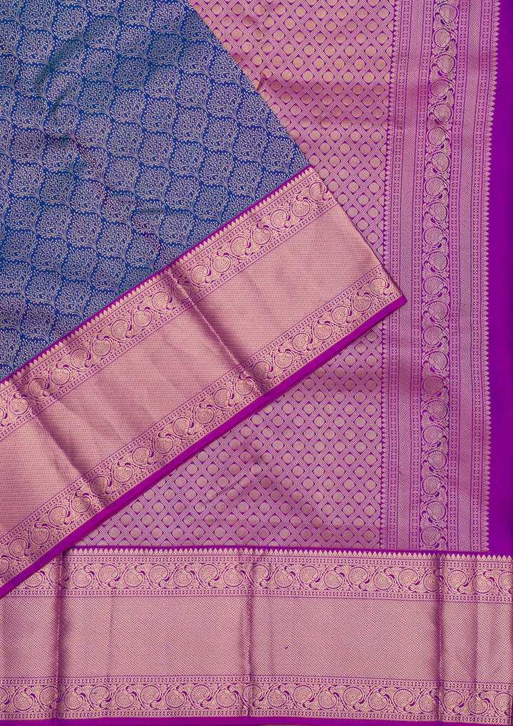 Royal Blue Zariwork Pure Silk Saree