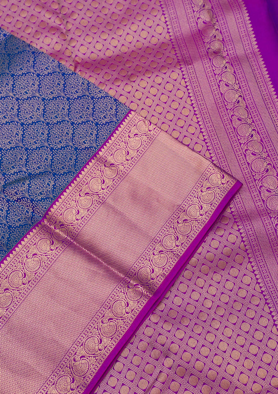 Royal Blue Zariwork Pure Silk Saree