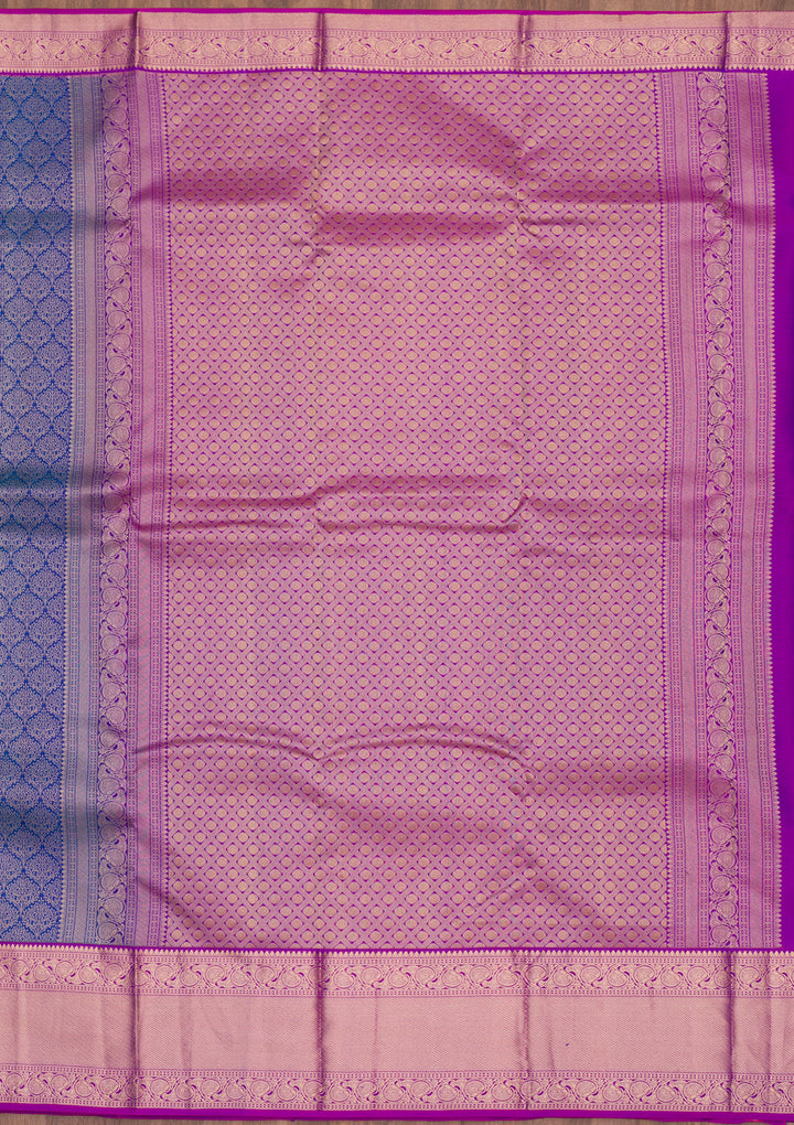 Royal Blue Zariwork Pure Silk Saree