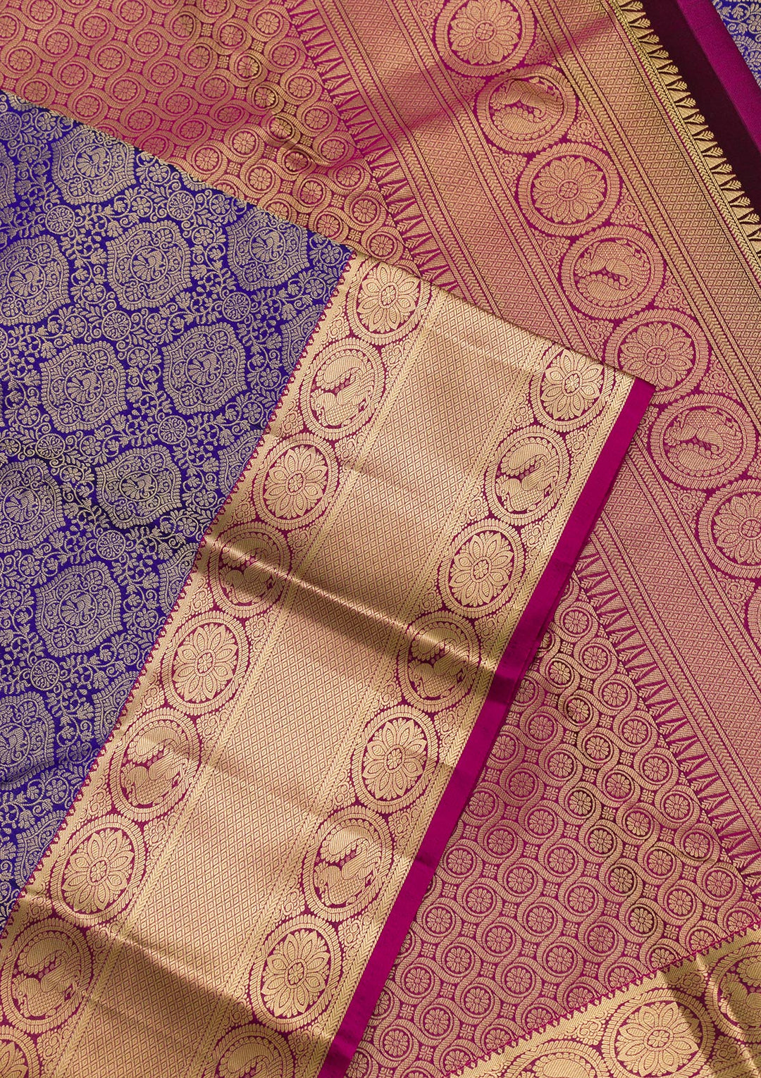 Royal Blue Zariwork Pure Silk Saree