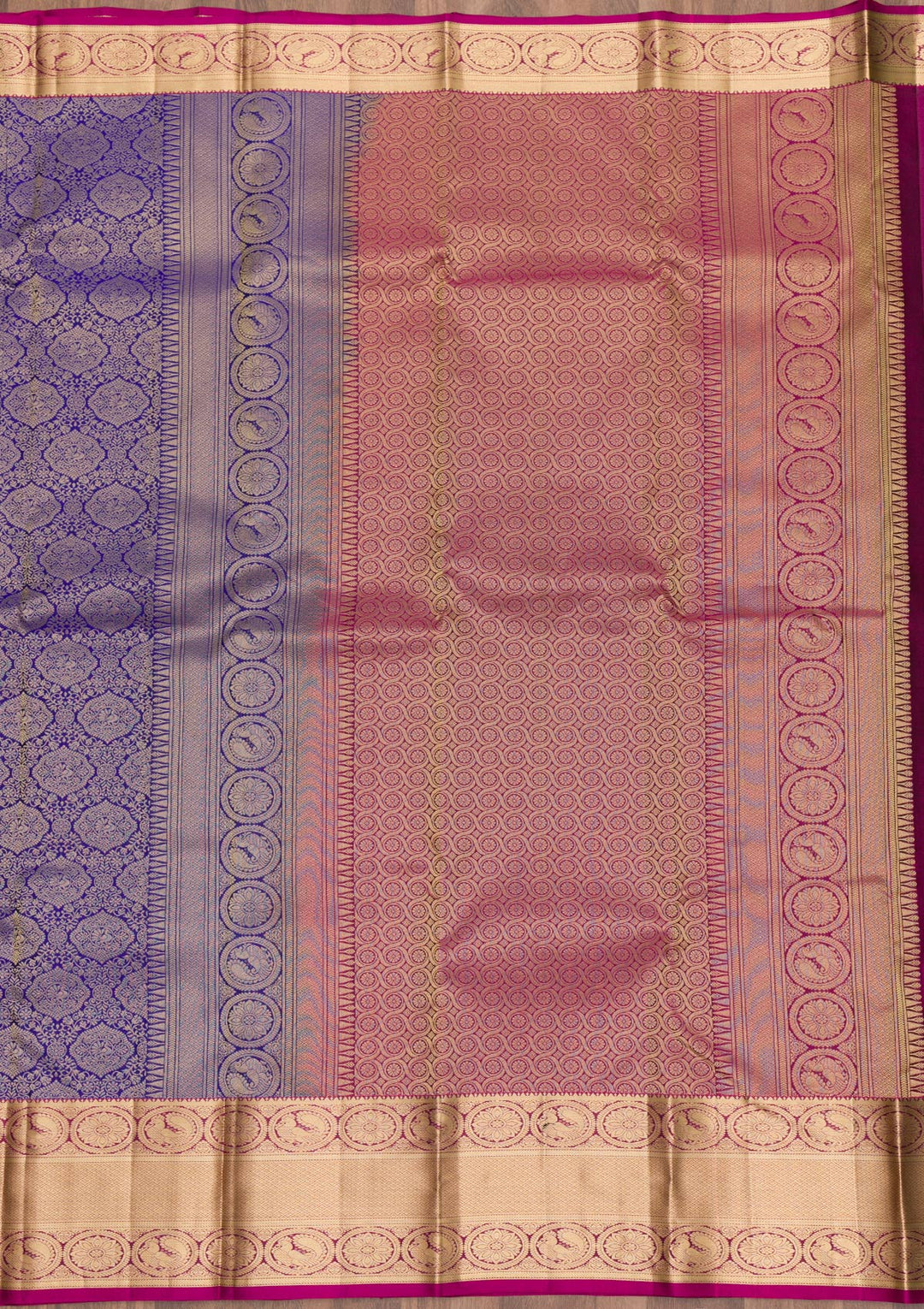 Royal Blue Zariwork Pure Silk Saree