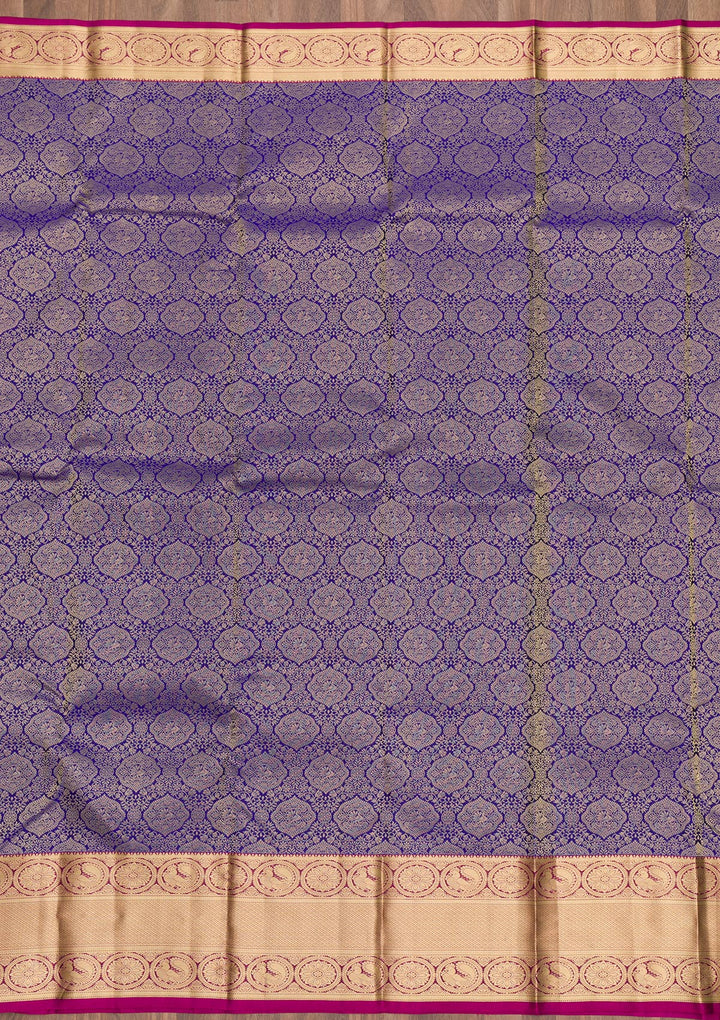Royal Blue Zariwork Pure Silk Saree