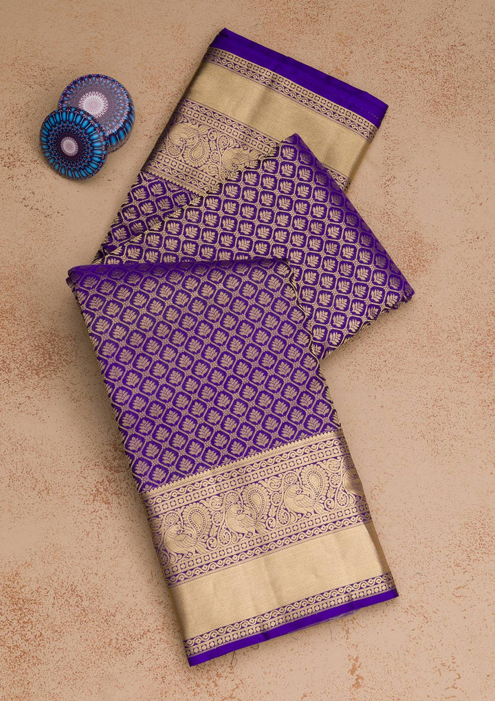 Royal Blue Zariwork Pure Silk Saree