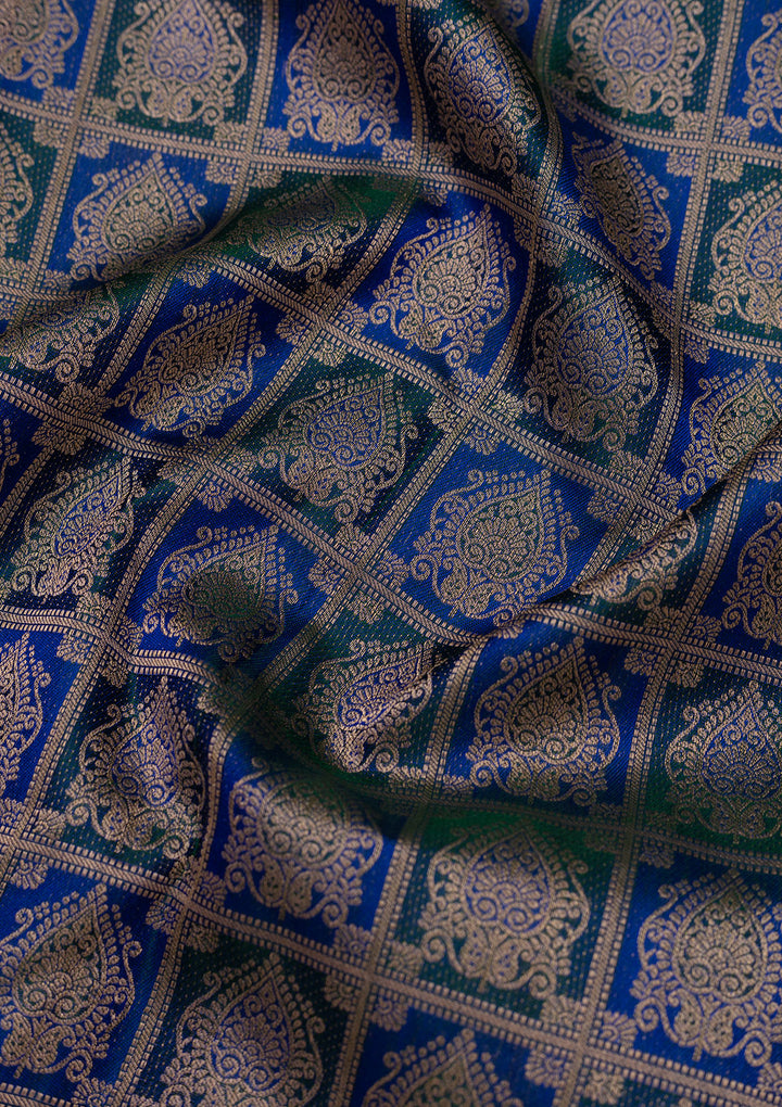 Royal Blue Zariwork Pure Silk Saree