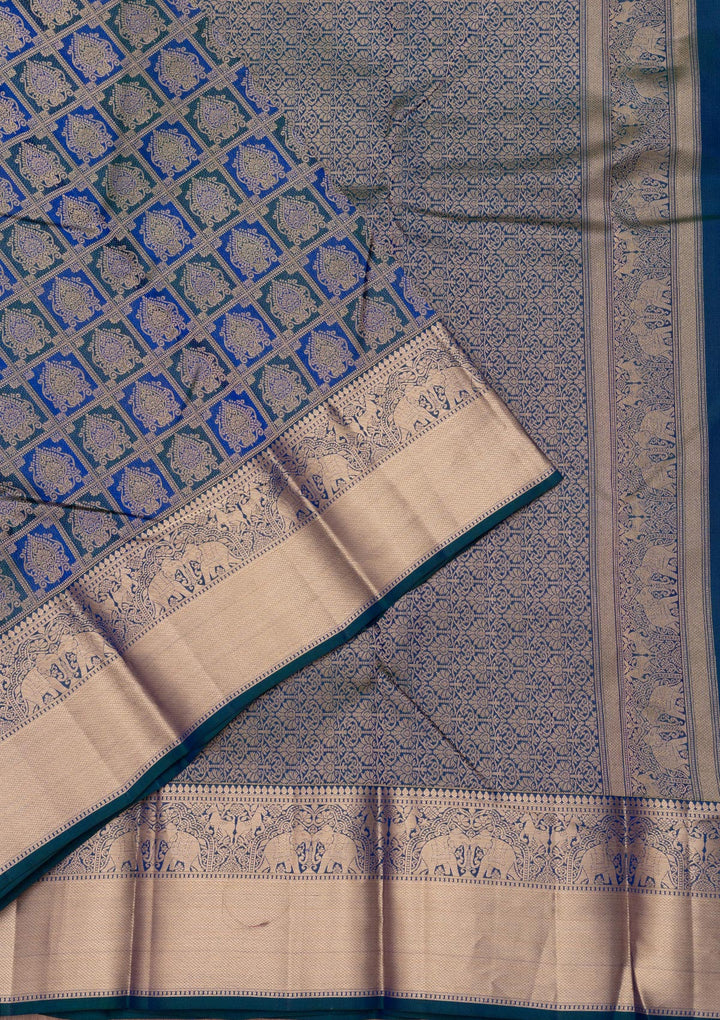Royal Blue Zariwork Pure Silk Saree