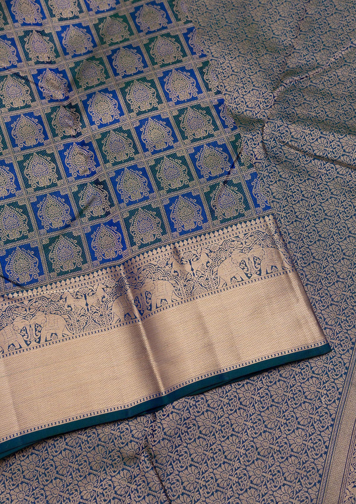 Royal Blue Zariwork Pure Silk Saree