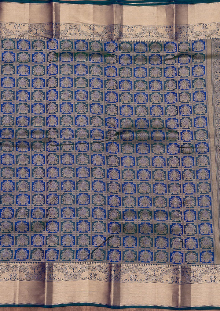 Royal Blue Zariwork Pure Silk Saree