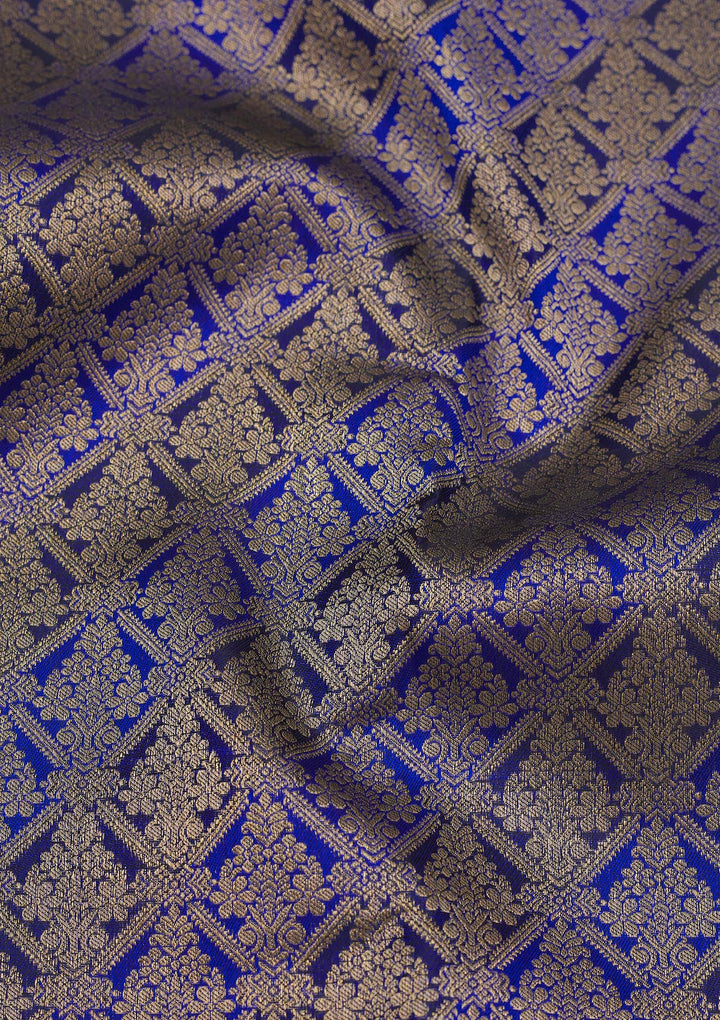 Royal Blue Zariwork Pure Silk Saree