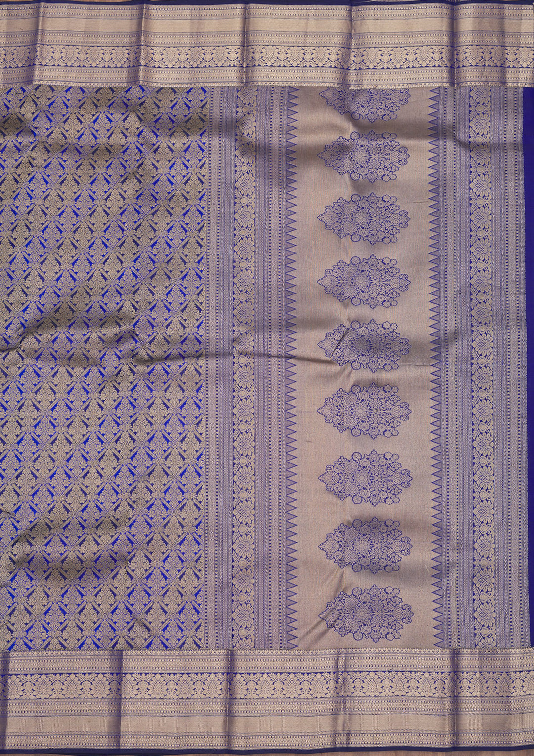 Royal Blue Zariwork Pure Silk Saree