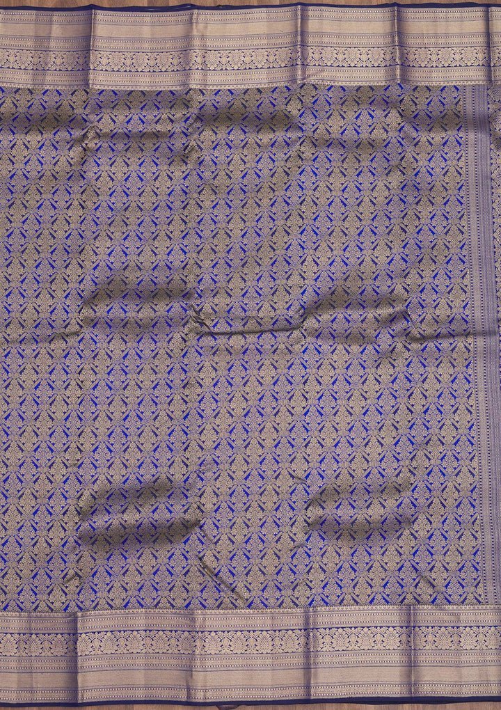 Royal Blue Zariwork Pure Silk Saree