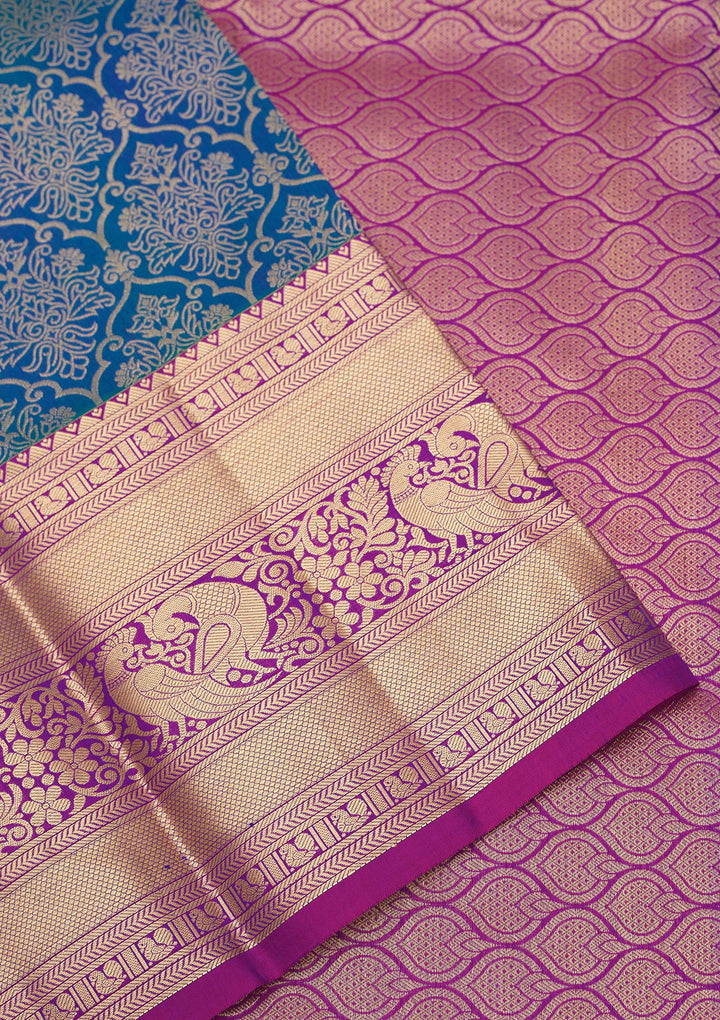 Royal Blue Zariwork Pure Silk Saree