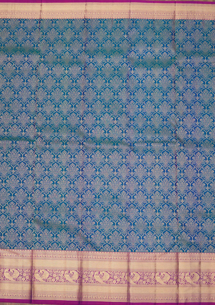 Royal Blue Zariwork Pure Silk Saree
