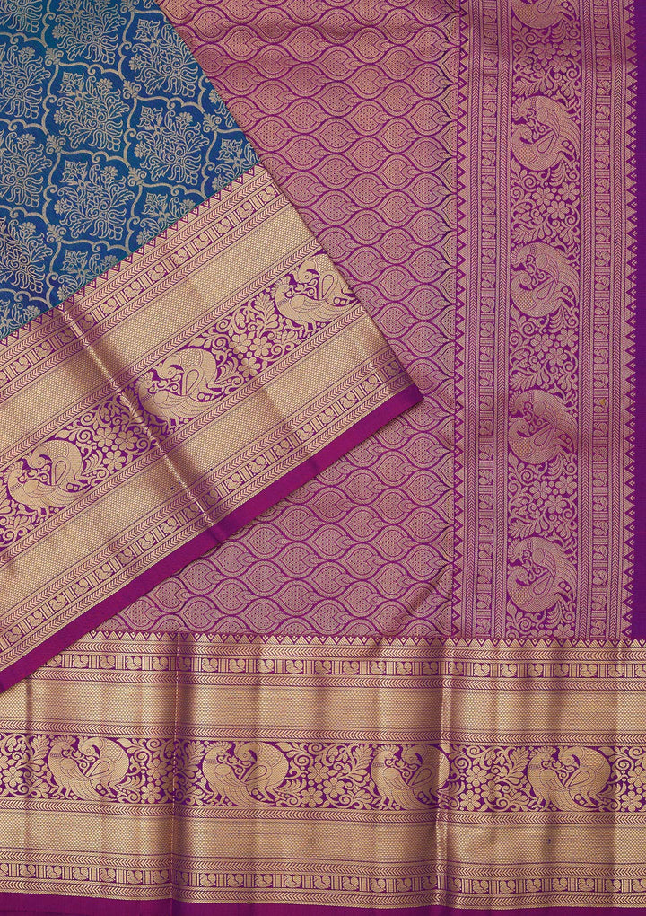 Royal Blue Zariwork Pure Silk Saree