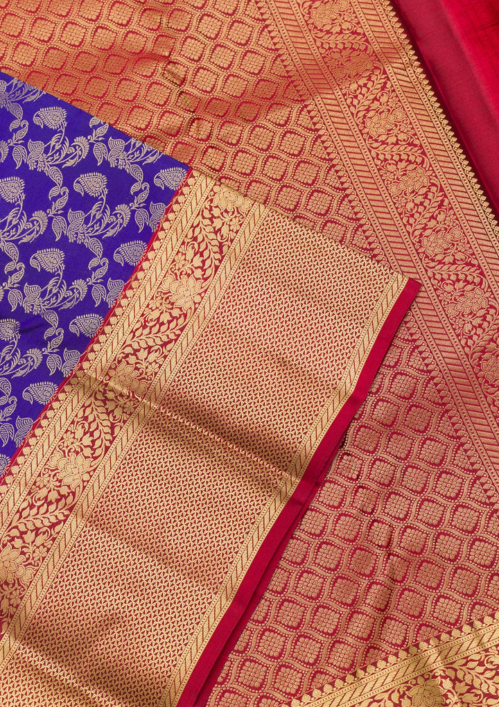 Royal Blue Zariwork Kanjivaram Pure Silk Saree