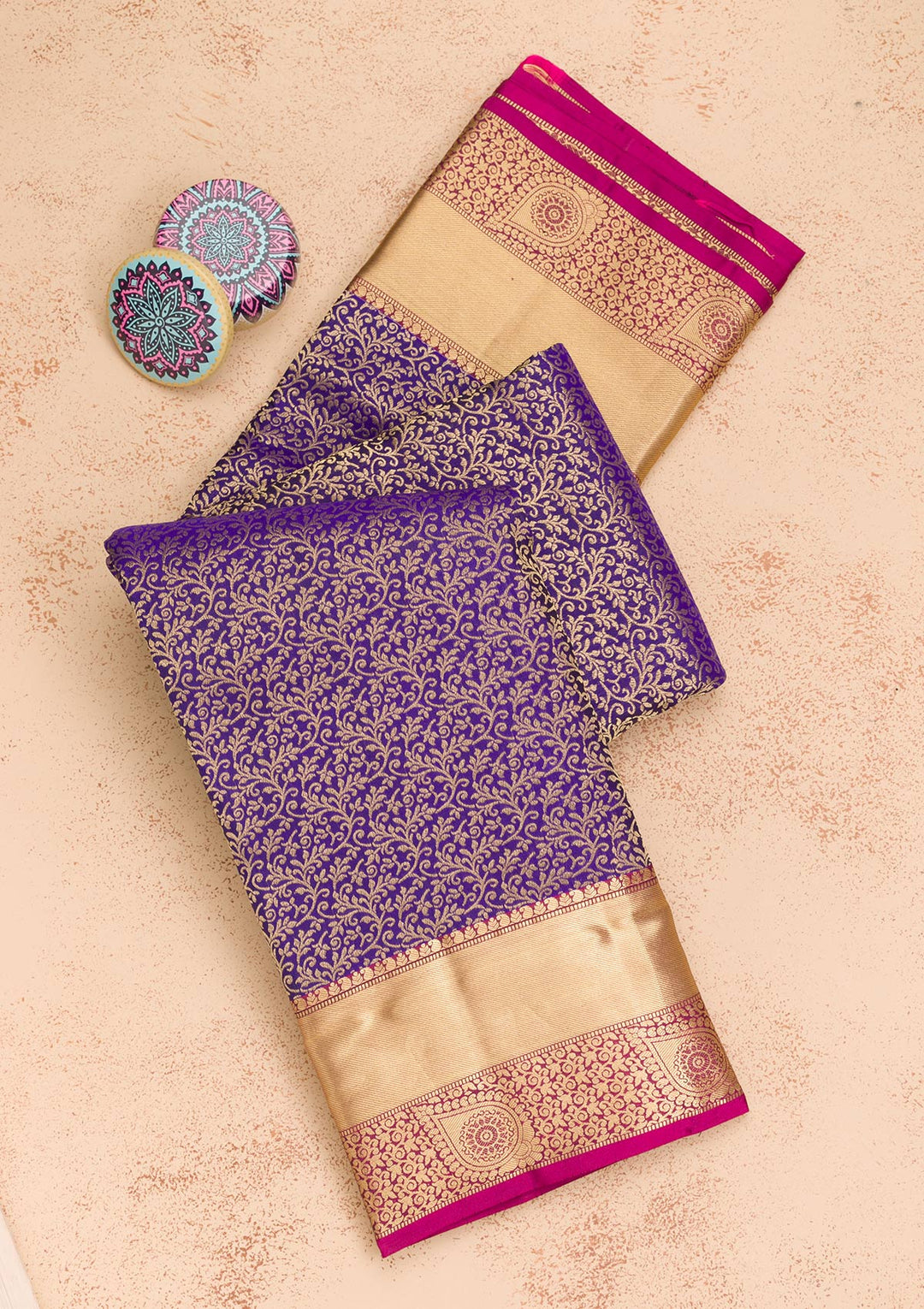 Royal Blue Zariwork Banarasi Pure Silk Saree