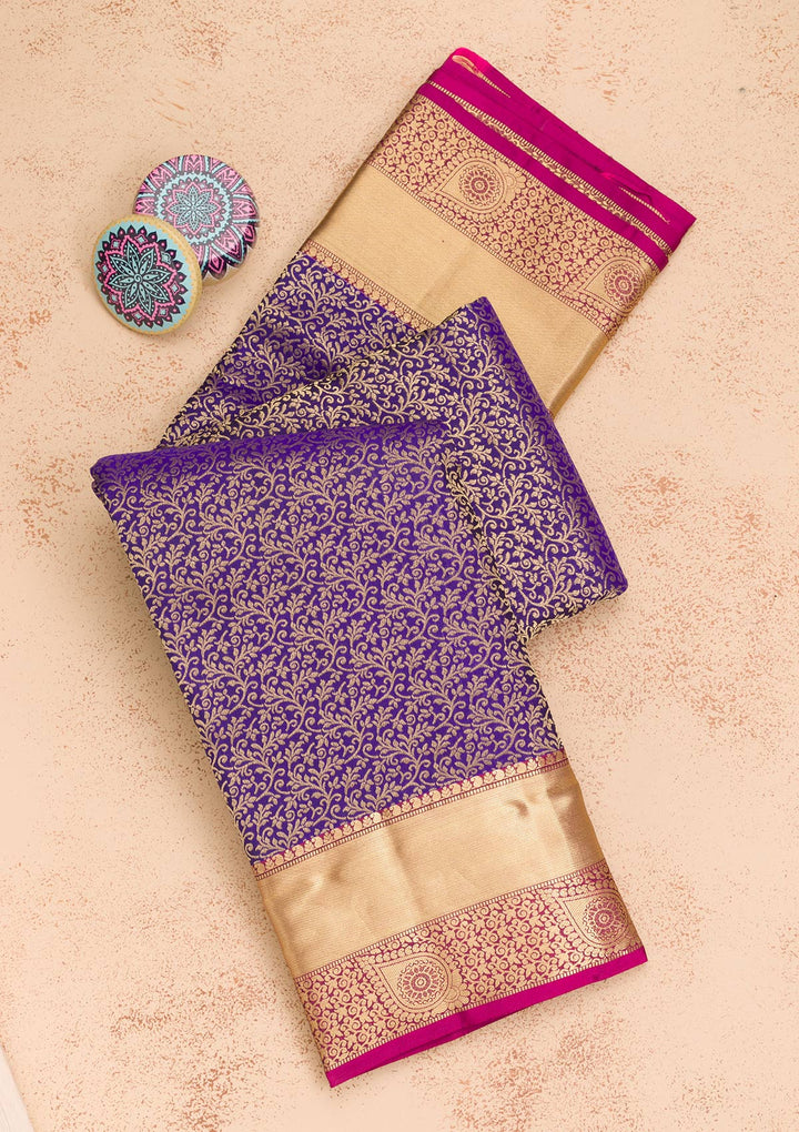 Royal Blue Zariwork Banarasi Pure Silk Saree