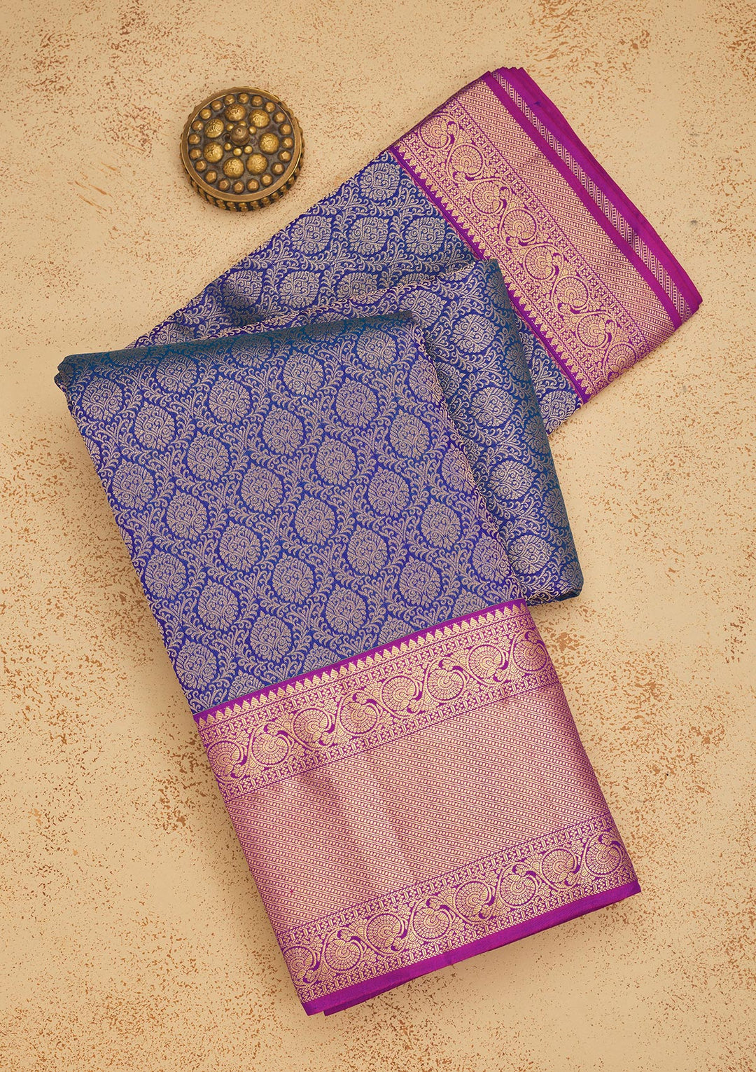 Royal Blue Zariwork Pure Silk Saree