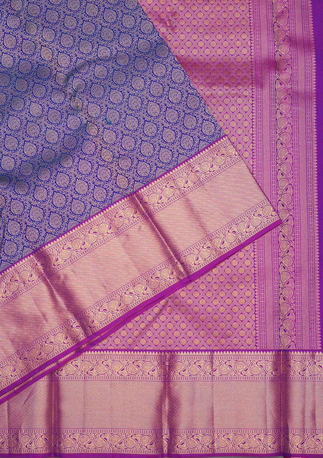 Royal Blue Zariwork Pure Silk Saree