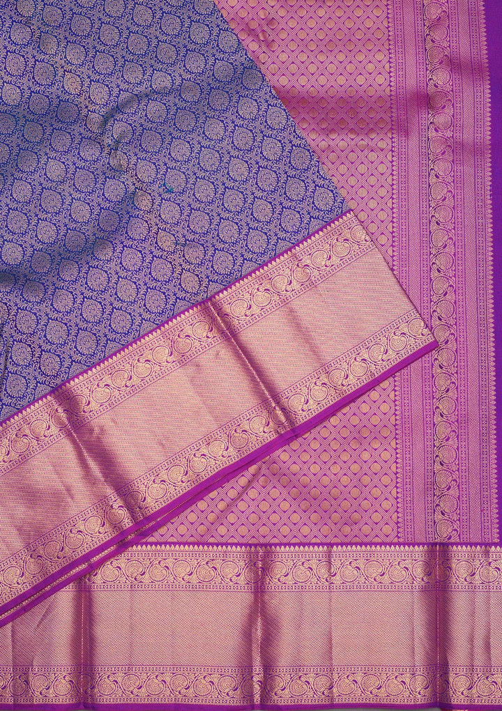Royal Blue Zariwork Pure Silk Saree