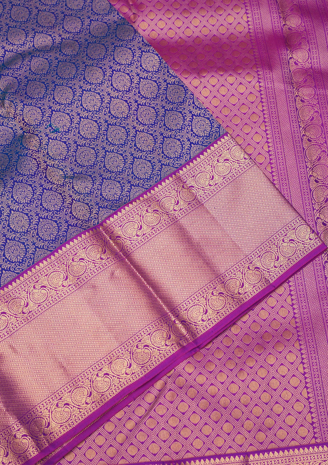 Royal Blue Zariwork Pure Silk Saree