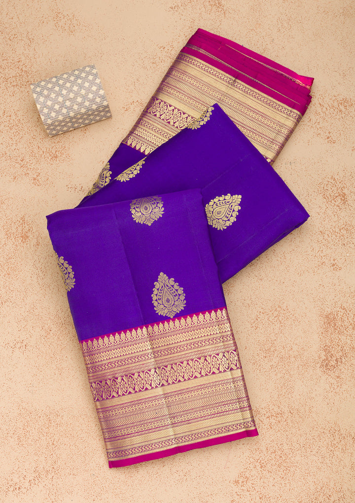 Royal Blue Zariwork Pure Silk Saree