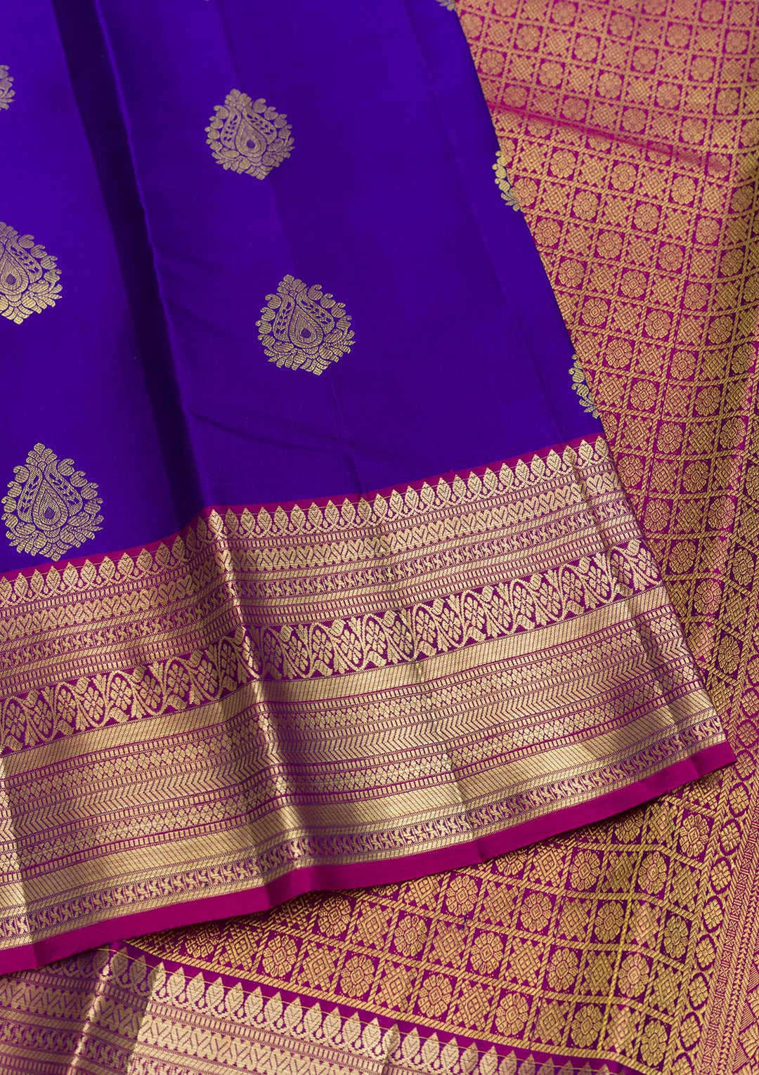 Royal Blue Zariwork Pure Silk Saree