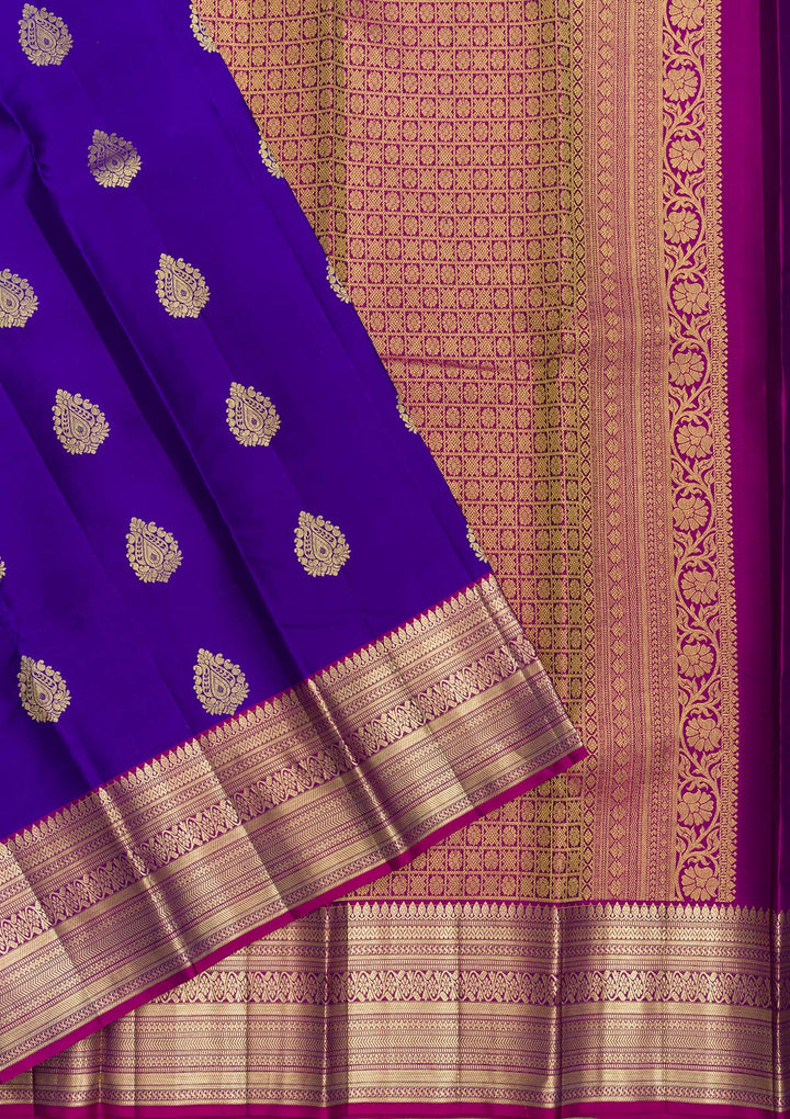 Royal Blue Zariwork Pure Silk Saree