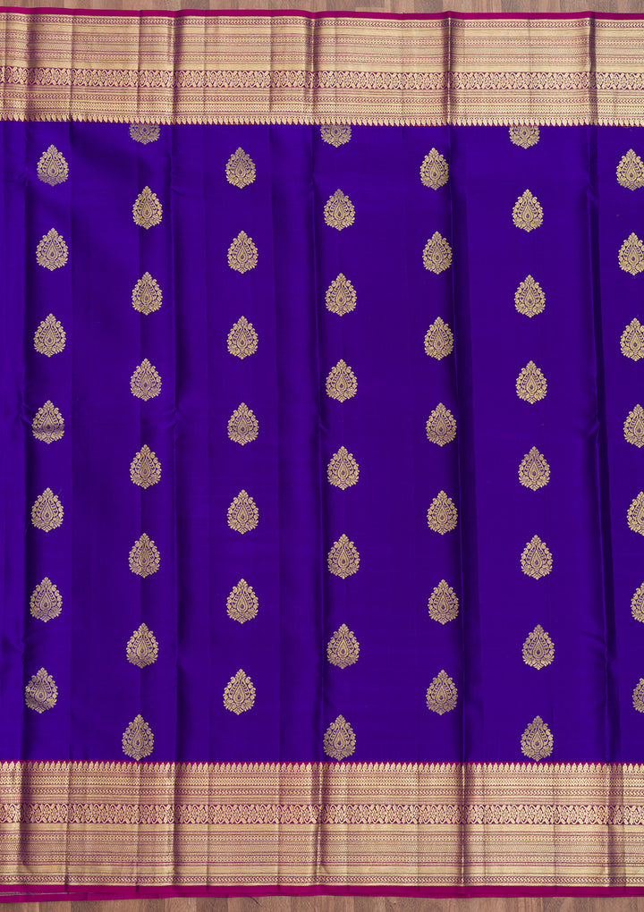Royal Blue Zariwork Pure Silk Saree