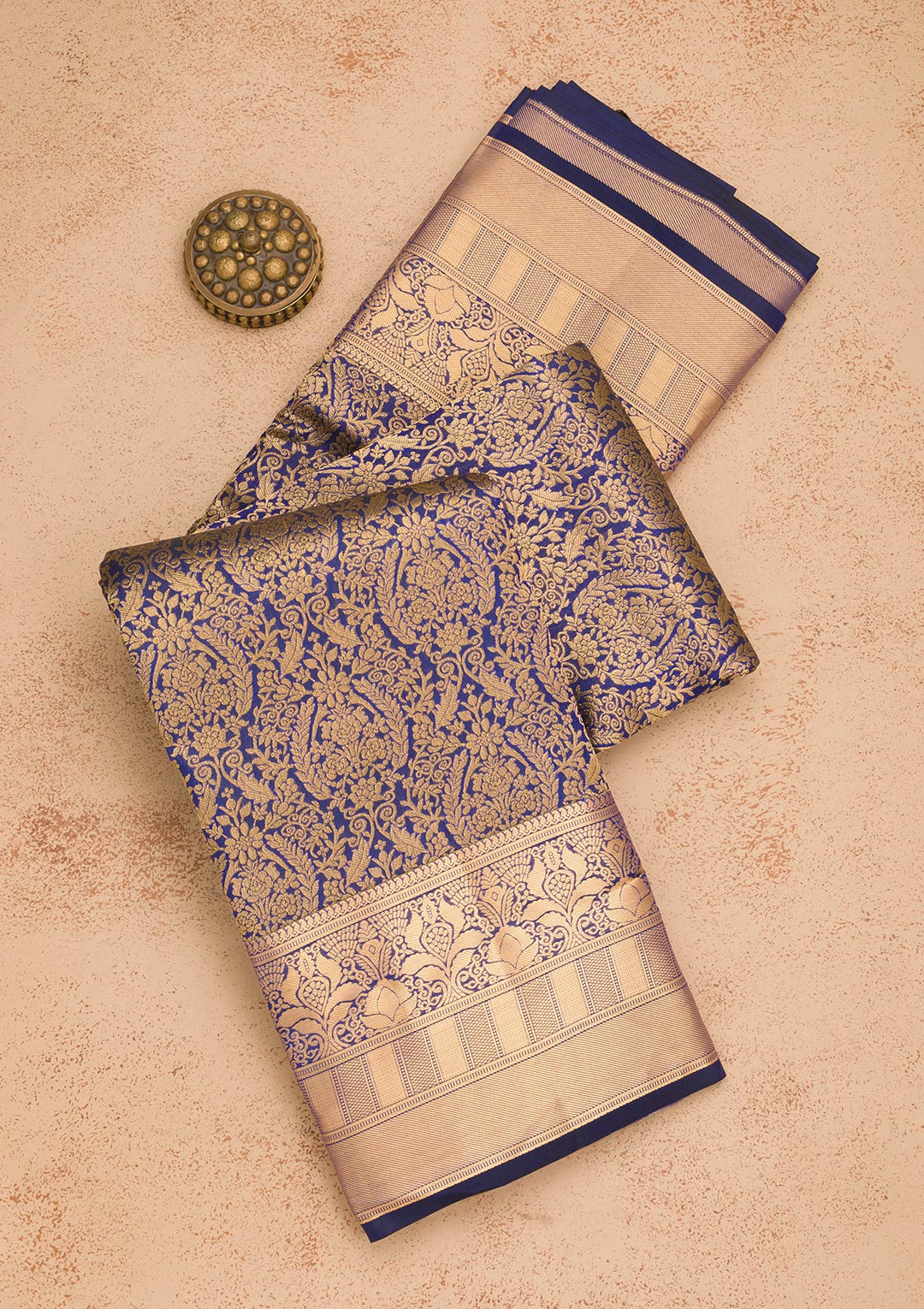 Royal Blue Zariwork Pure Silk Saree