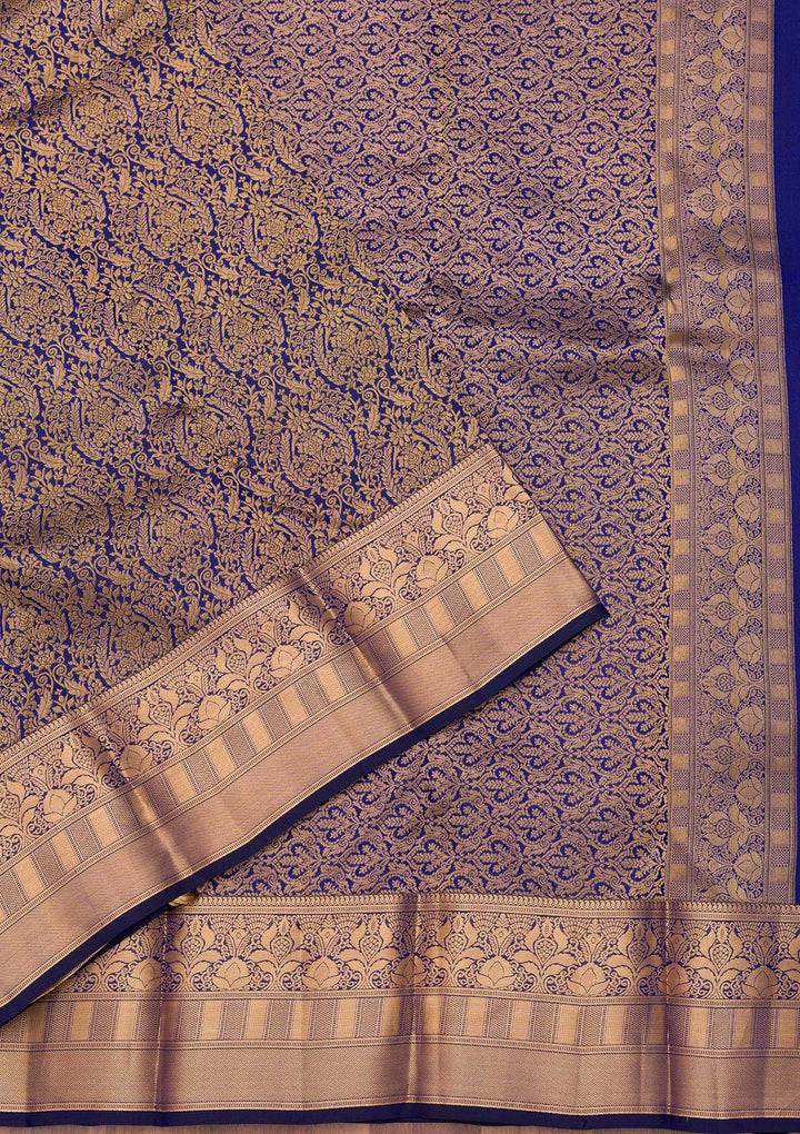 Royal Blue Zariwork Pure Silk Saree