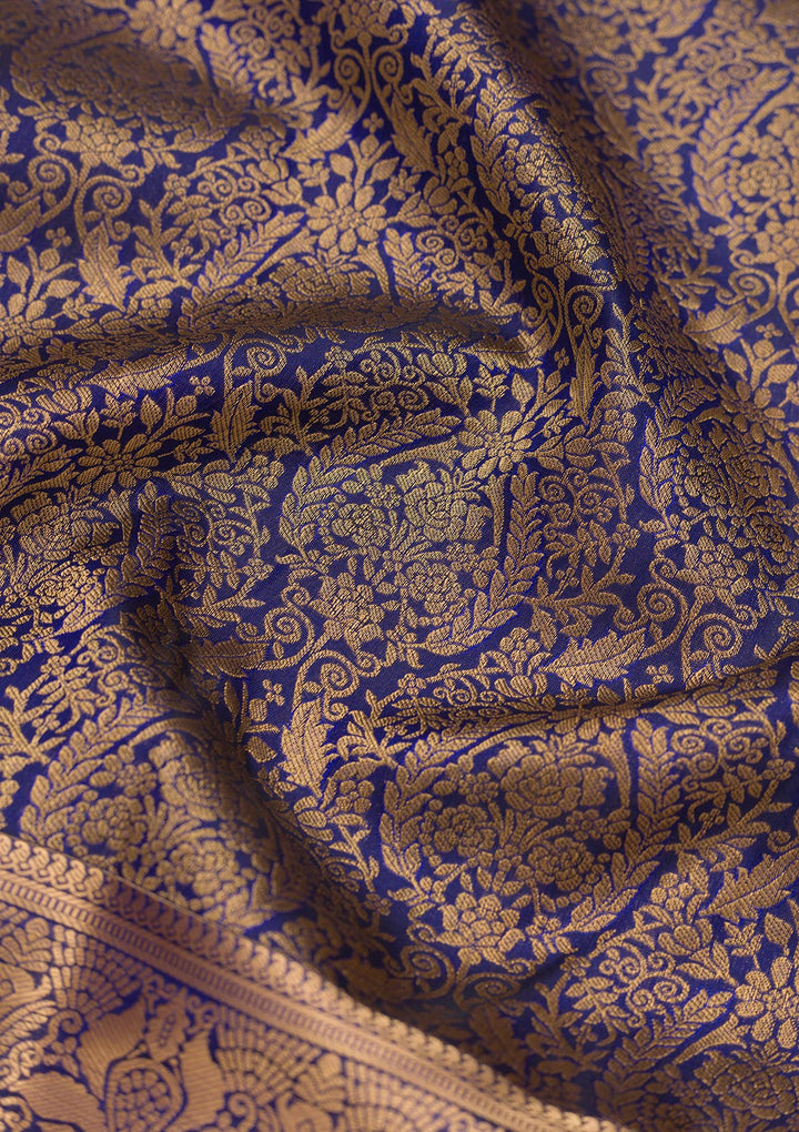 Royal Blue Zariwork Pure Silk Saree