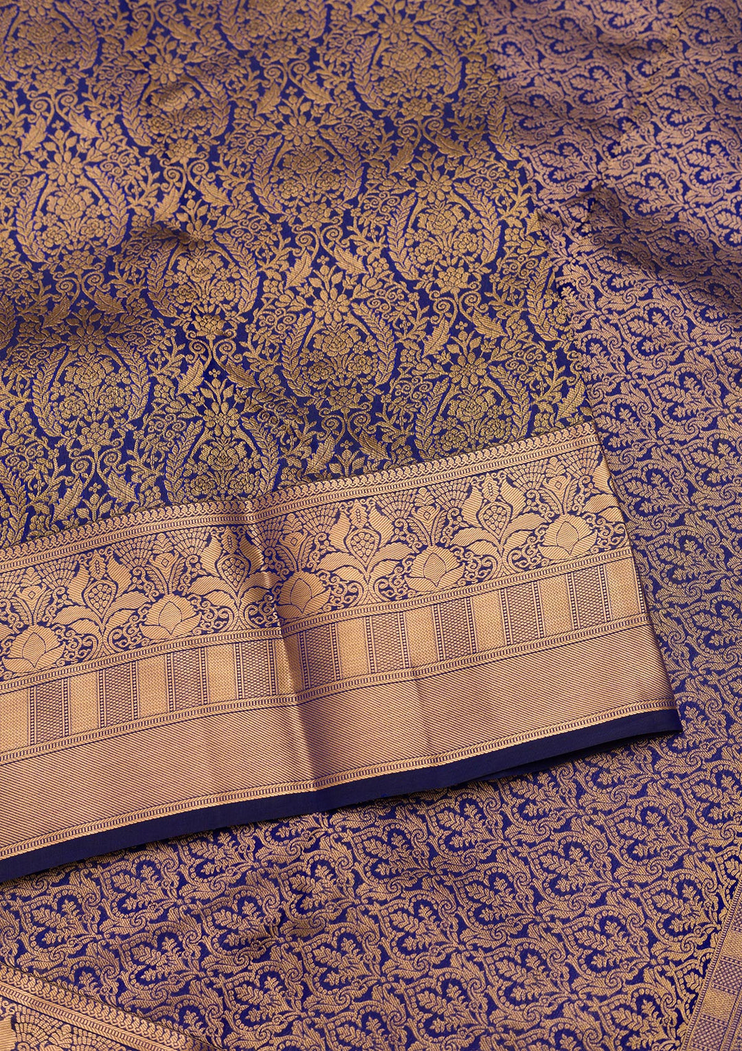 Royal Blue Zariwork Pure Silk Saree