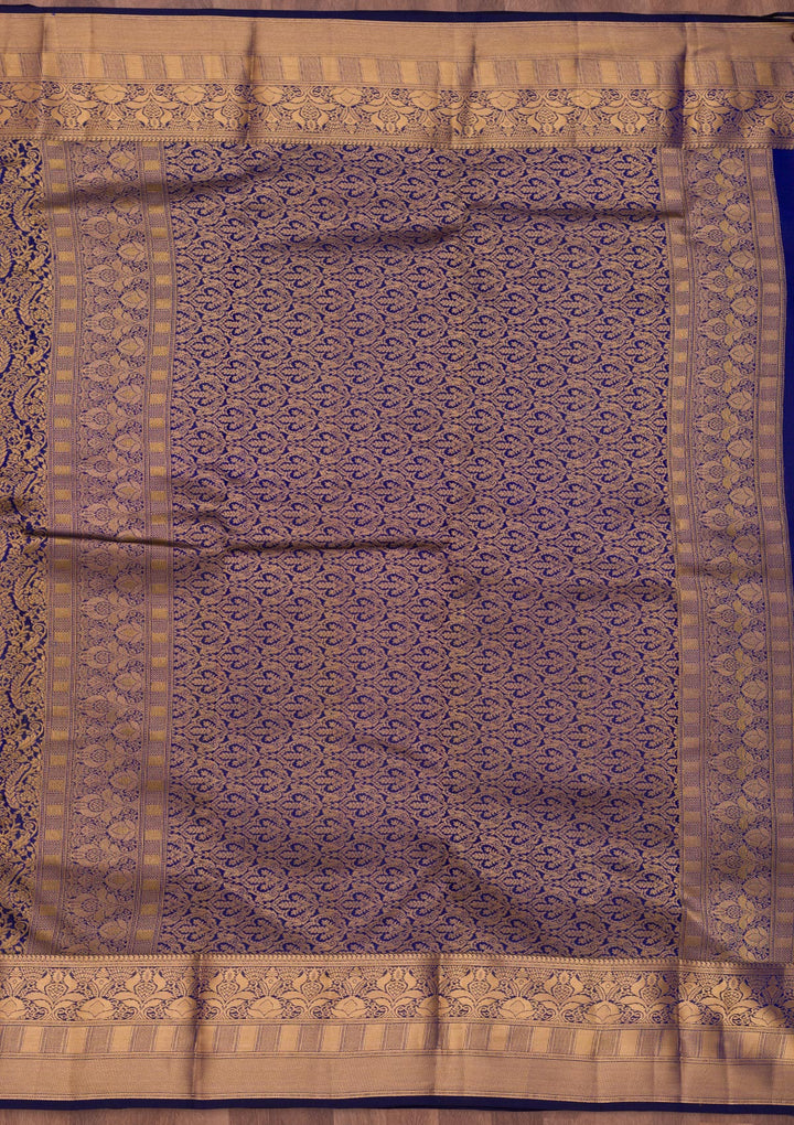 Royal Blue Zariwork Pure Silk Saree