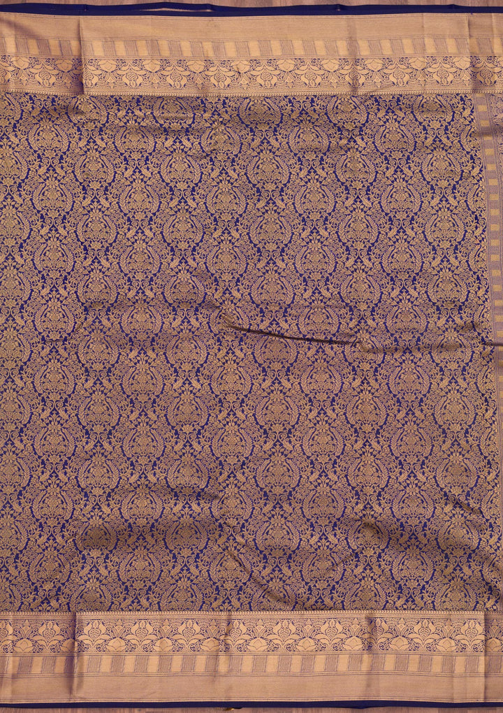 Royal Blue Zariwork Pure Silk Saree
