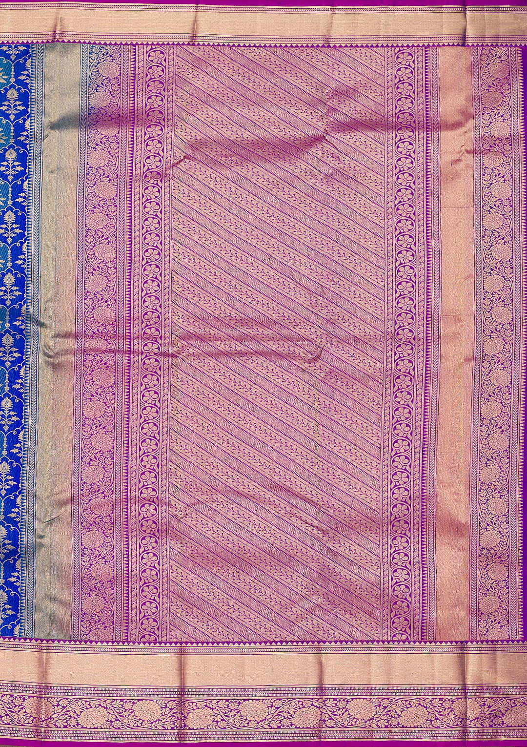 Royal Blue Zariwork Pure Silk Saree