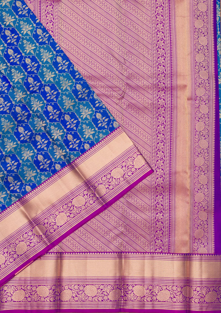Royal Blue Zariwork Pure Silk Saree