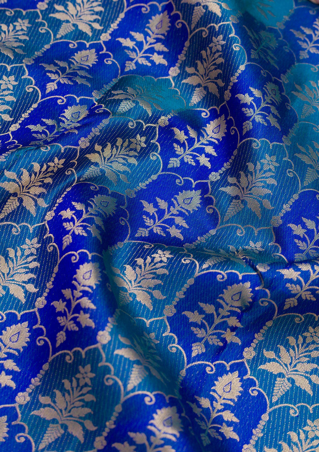 Royal Blue Zariwork Pure Silk Saree
