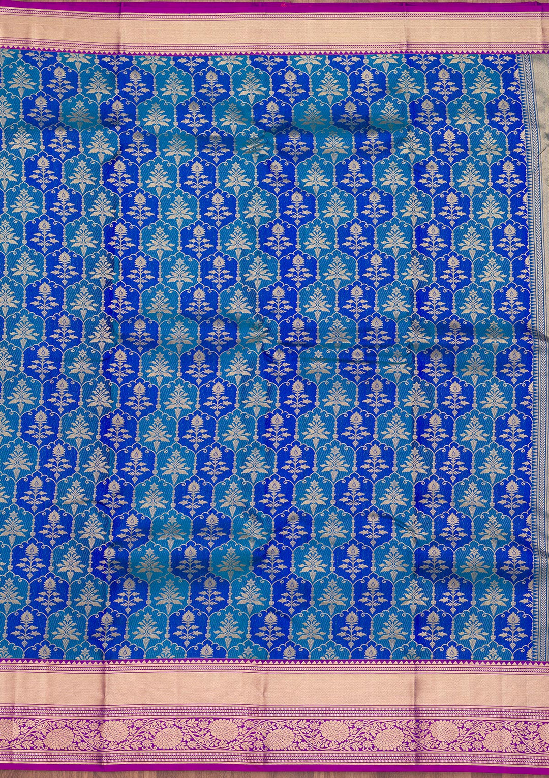 Royal Blue Zariwork Pure Silk Saree