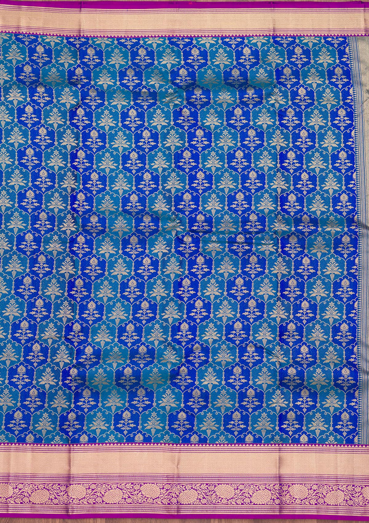 Royal Blue Zariwork Pure Silk Saree