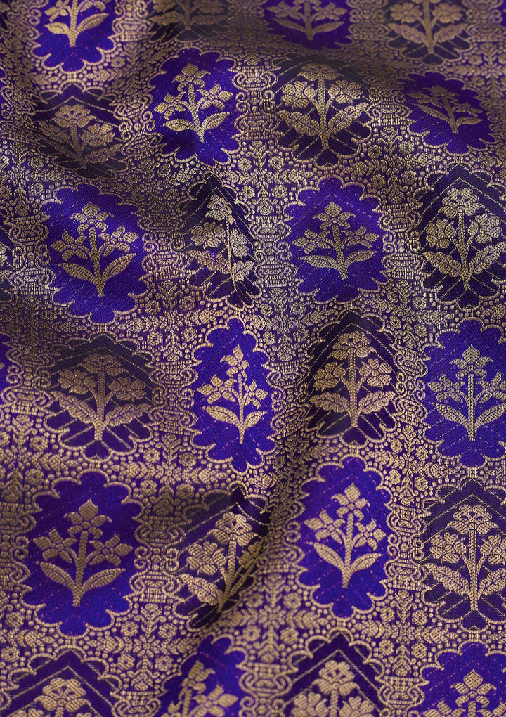 Royal Blue Zariwork Pure Silk Saree